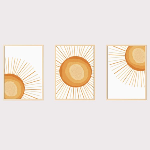 'Boho Sunshine' Set of 3 Nursery Prints UNFRAMED