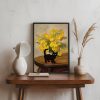 'Sunflowers Cat' Art Print UNFRAMED
