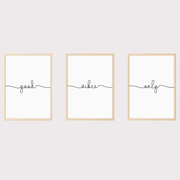 'Good Vibes Only' Set of 3 Prints UNFRAMED