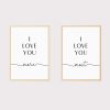 'I love you More I love you Most' Set of 2 Nursery Prints UNFRAMED