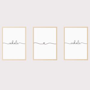 'Inhale Exhale' Set of 3 Prints UNFRAMED