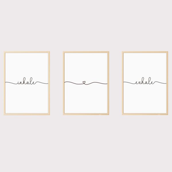 'Inhale Exhale' Set of 3 Prints UNFRAMED