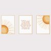 'My Sunshine' Set of 3 Nursery Prints UNFRAMED