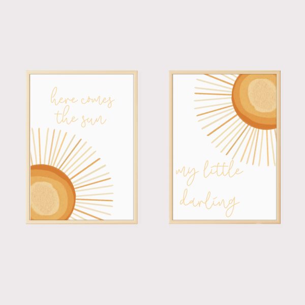 'You Are My Sunshine' Set of 2 Boho Baby Room Wall Art UNFRAMED