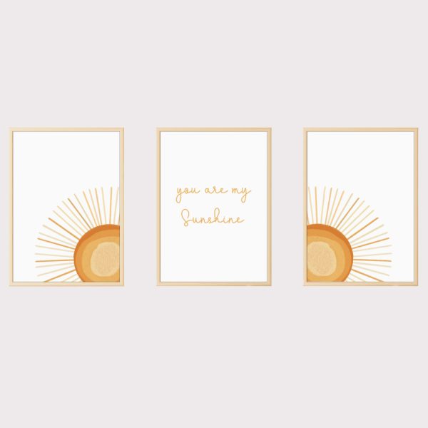 'Your Are My Sunshine' Set of 3 Sunshine Prints UNFRAMED