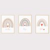 'Faith Hope Love' Set of 3 Rainbow Wall Art UNFRAMED